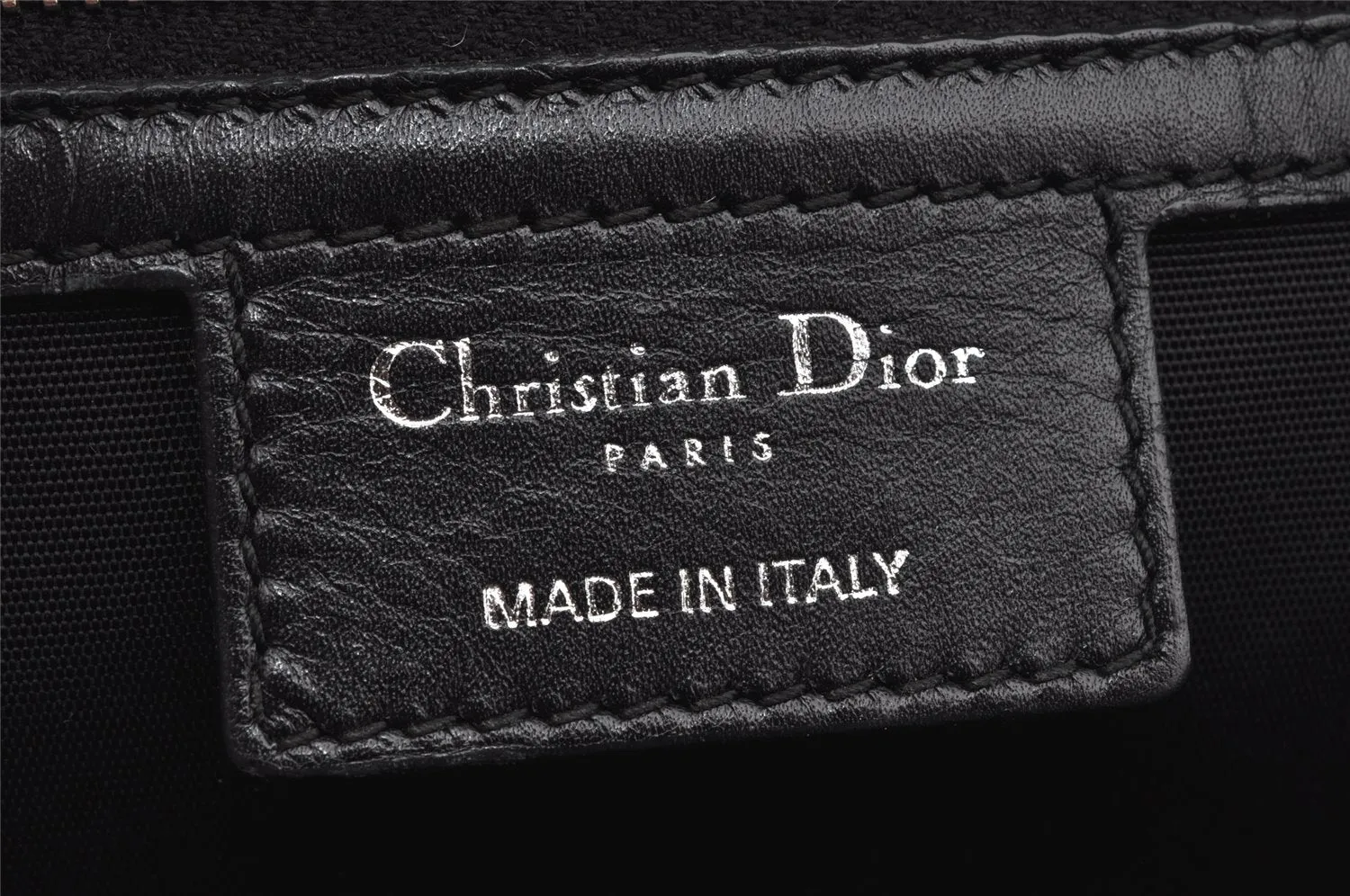Authentic Christian Dior Panarea Cannage Tote Bag PVC Leather Black 1319K
