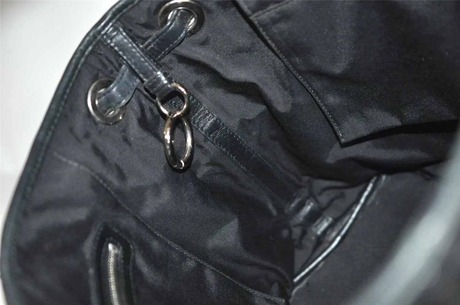 Authentic Christian Dior Panarea Cannage Tote Bag PVC Leather Black 1319K