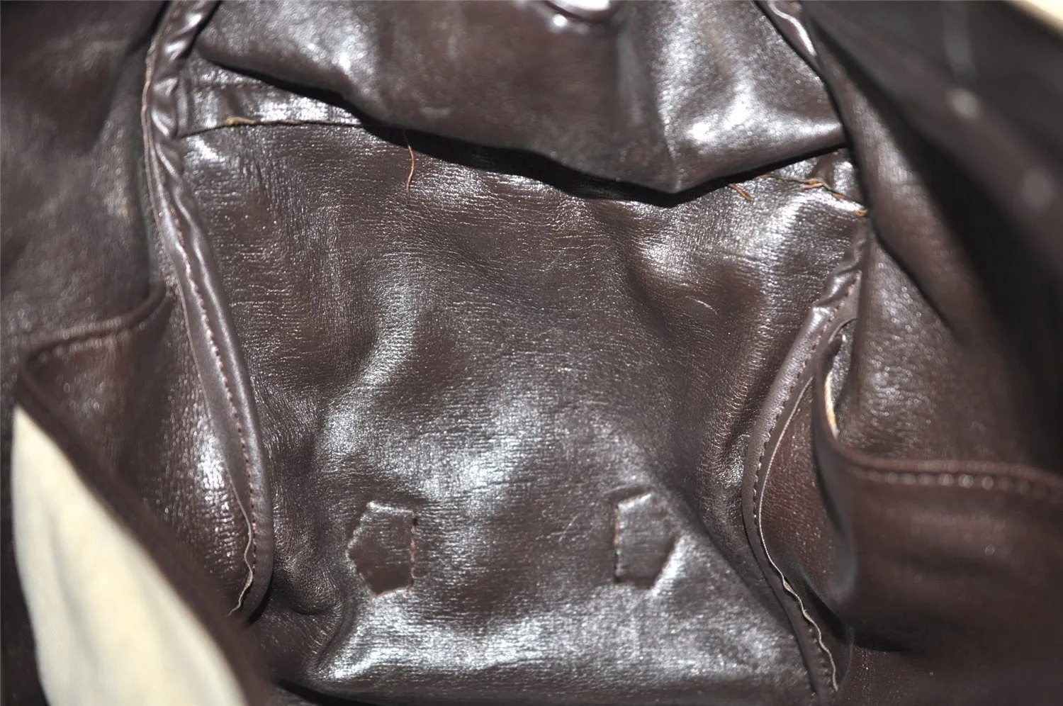 Authentic Christian Dior Trotter Boston Hand Bag Canvas Leather Brown CD 6253K