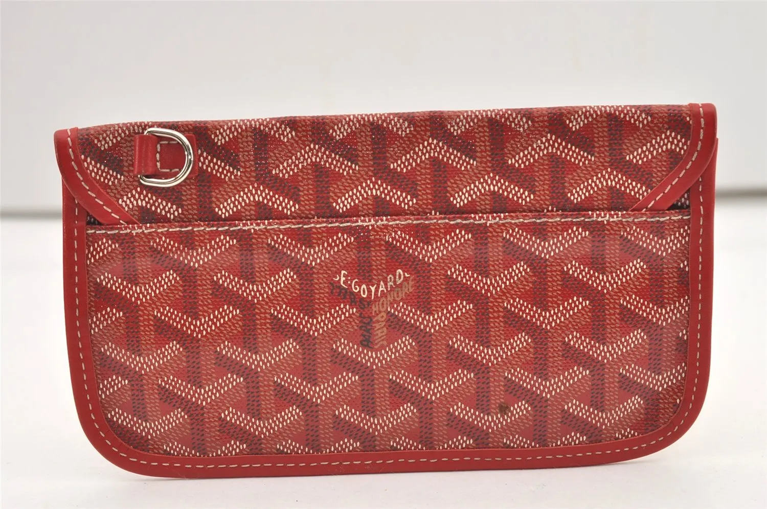Authentic Goyard Vintage Saint Louis GM Shoulder Tote Bag PVC Leather Red 2767J
