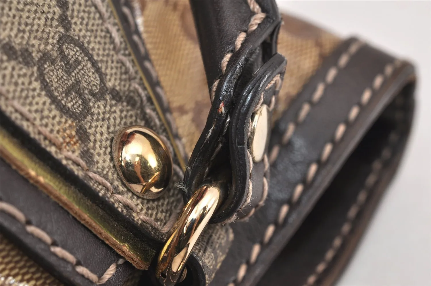 Authentic GUCCI GG Crystal Tote Hand Bag PVC Leather 223964 Brown 4600K