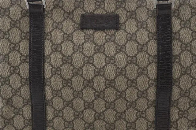 Authentic GUCCI Shoulder Tote Bag GG PVC Leather 114595 Brown 7424E