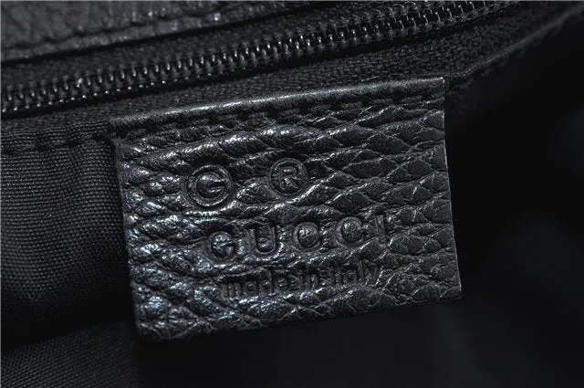 Authentic GUCCI Shoulder Tote Bag PVC Leather 257275 Black 8648C