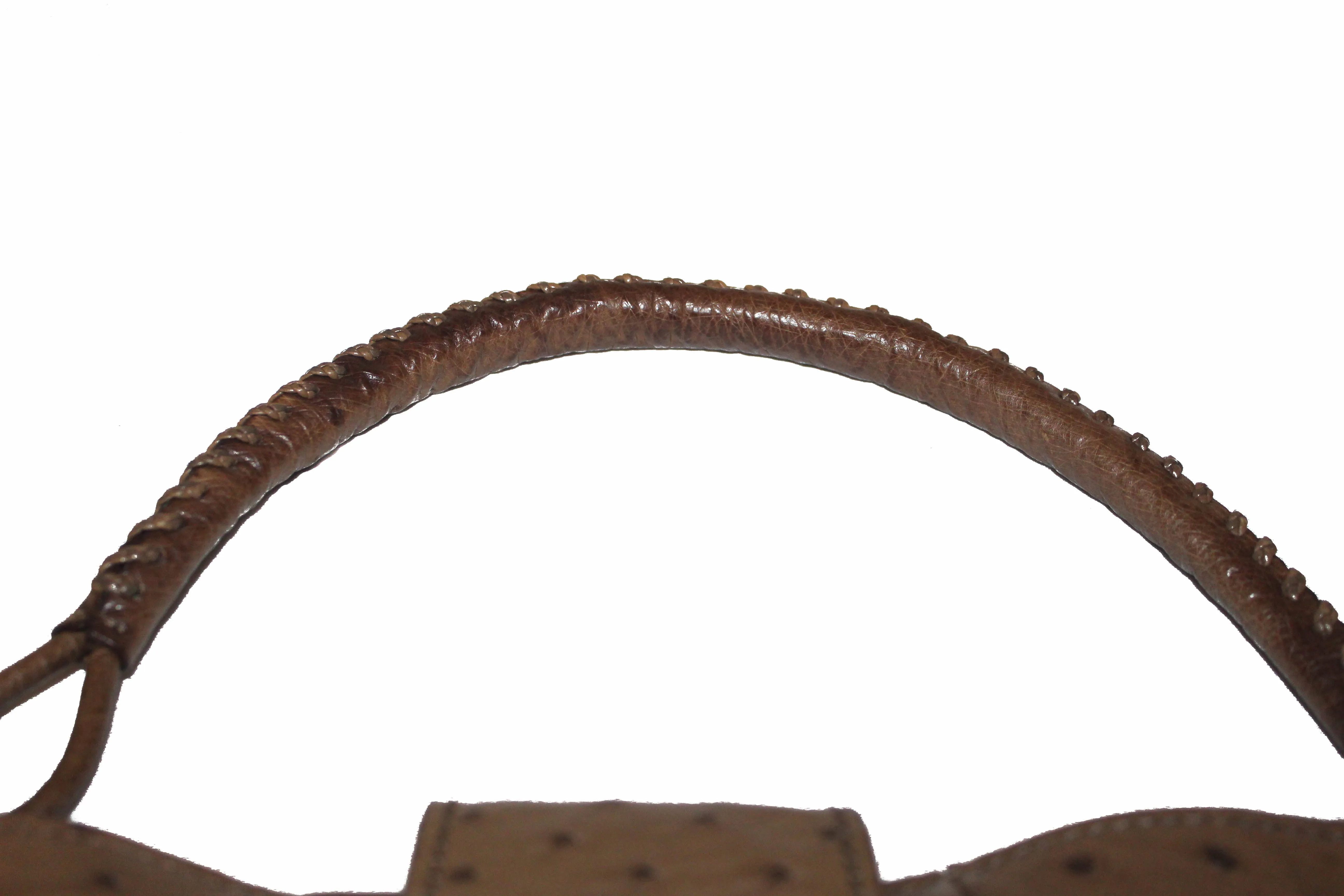 Authentic Gucci Tan Ostrich Leather Hobo Shoulder Bag