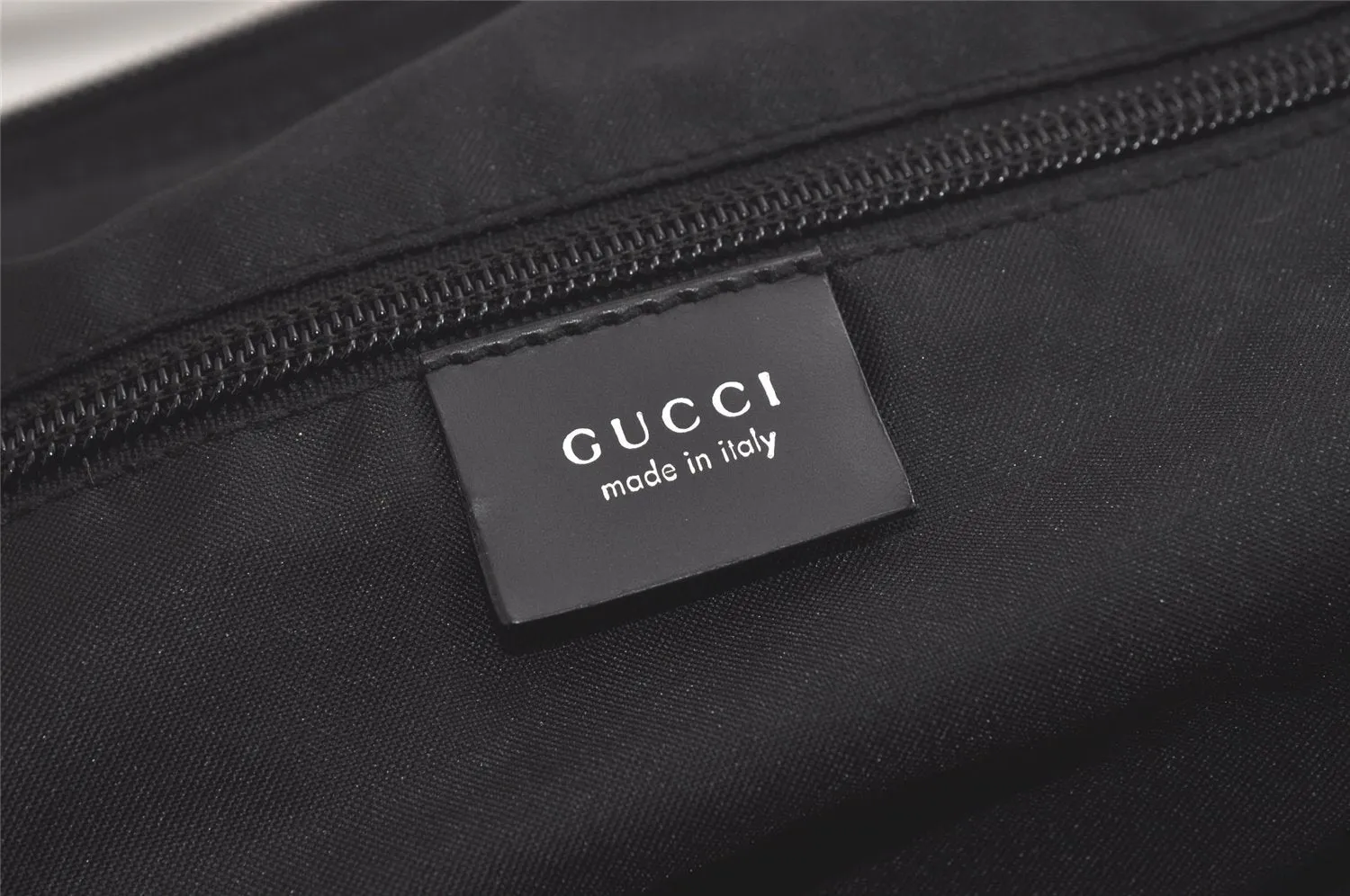 Authentic GUCCI Vintage Boston Hand Bag GG Nylon Leather Black 6368K