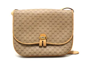 Authentic Gucci Vintage Brown GG Guccissima Canvas Crossbody Messenger Bag