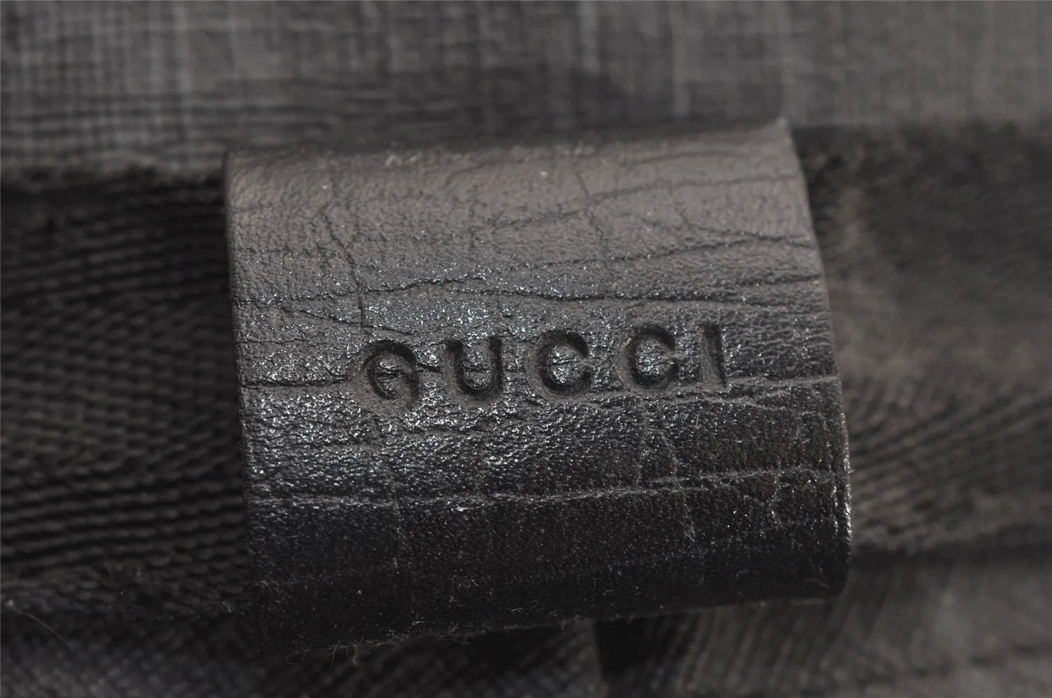 Authentic GUCCI Vintage Bucket Hat GG PVC Leather Size L 22.4" Black 3569J