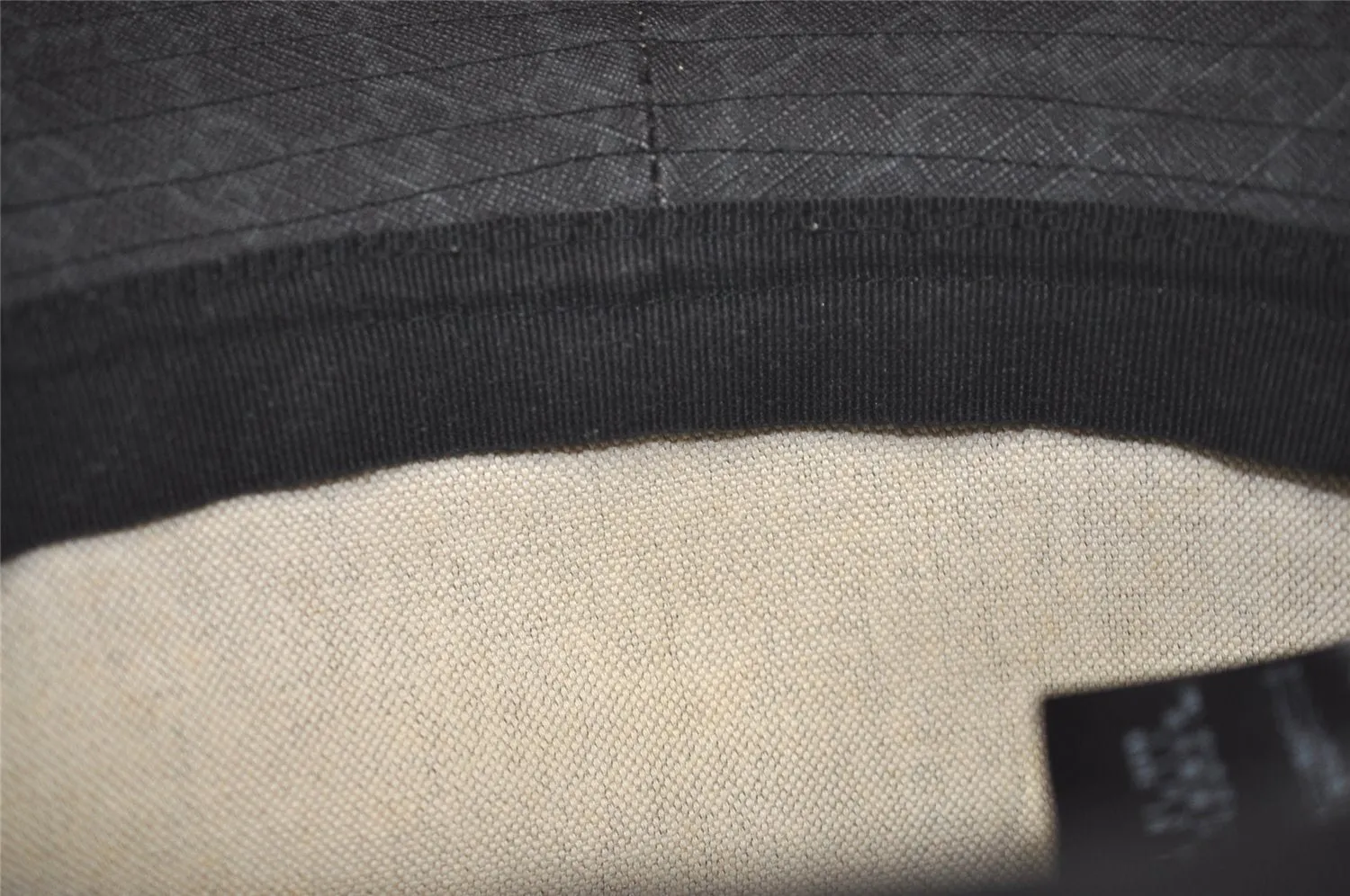 Authentic GUCCI Vintage Bucket Hat GG PVC Leather Size L 22.4" Black 3569J
