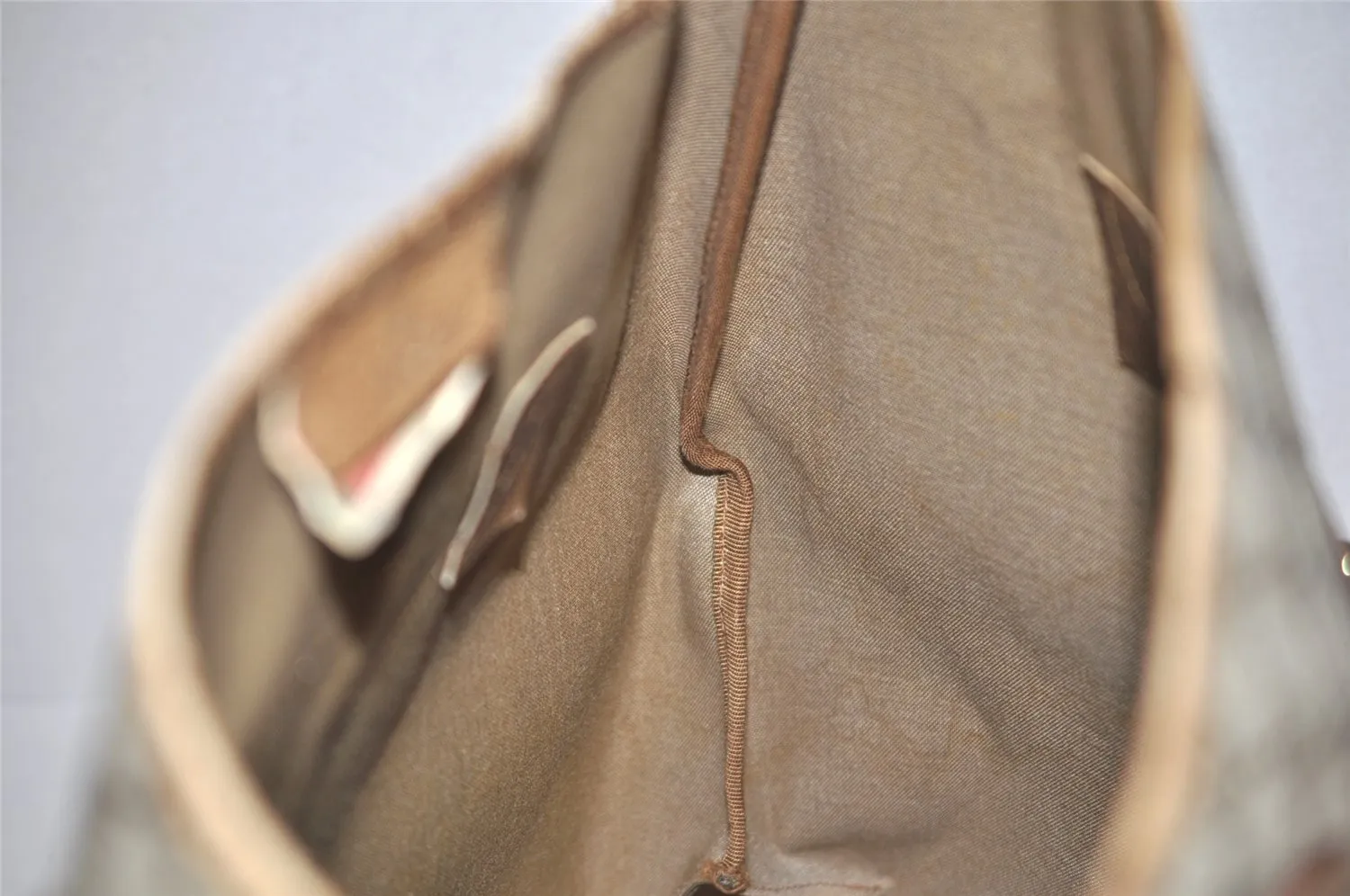 Authentic GUCCI Vintage Shoulder Tote Bag GG PVC Leather Brown 2334K