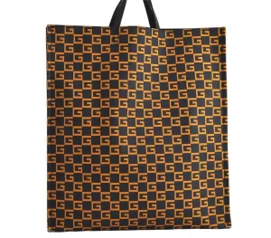 Authentic GUCCI Vintage Square GG PVC Leather Tote Hand Bag 484690 Navy 0243K