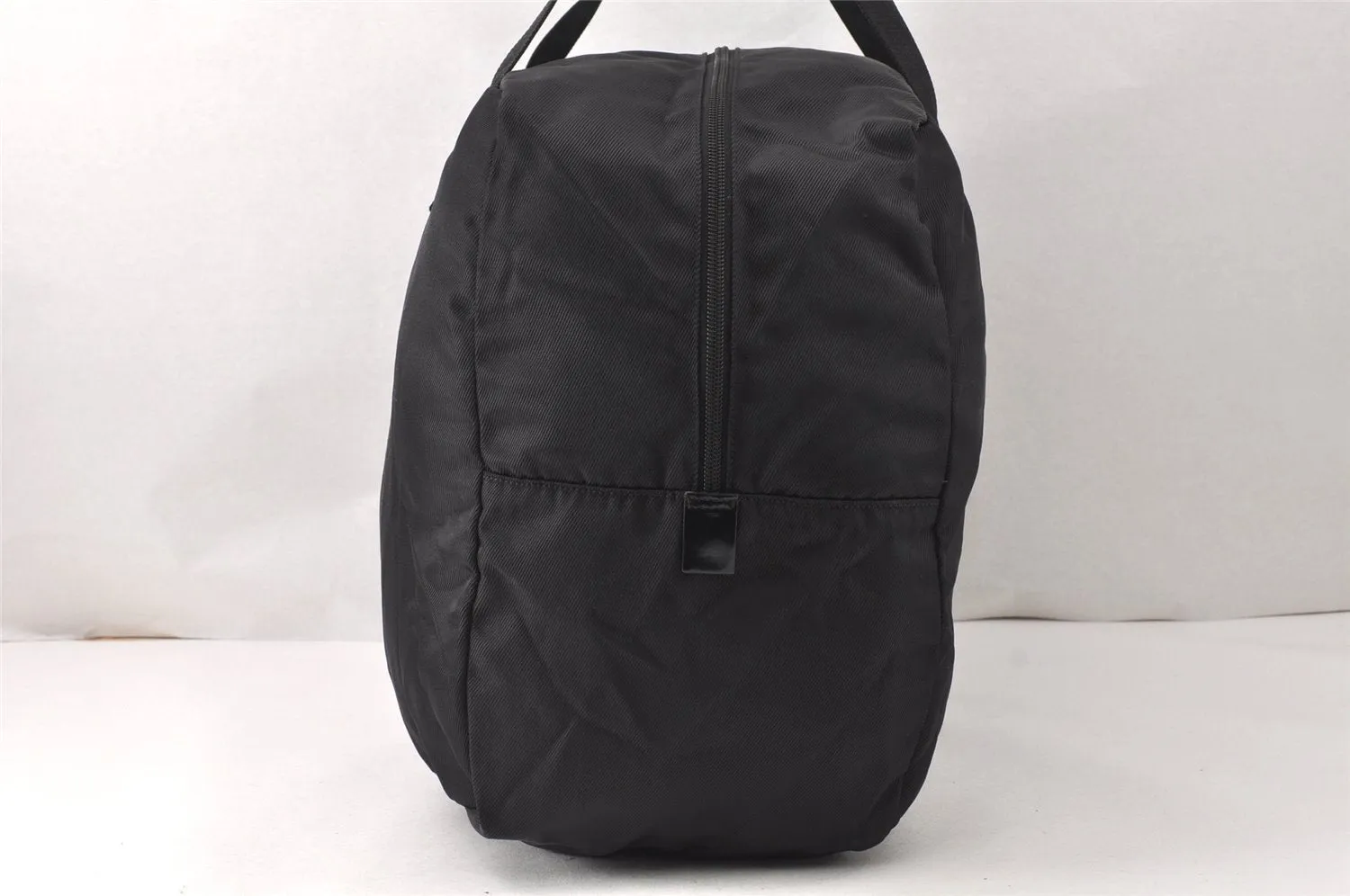 Authentic GUCCI Vintage Travel Boston Bag Nylon Enamel 0120389 Black 5148K