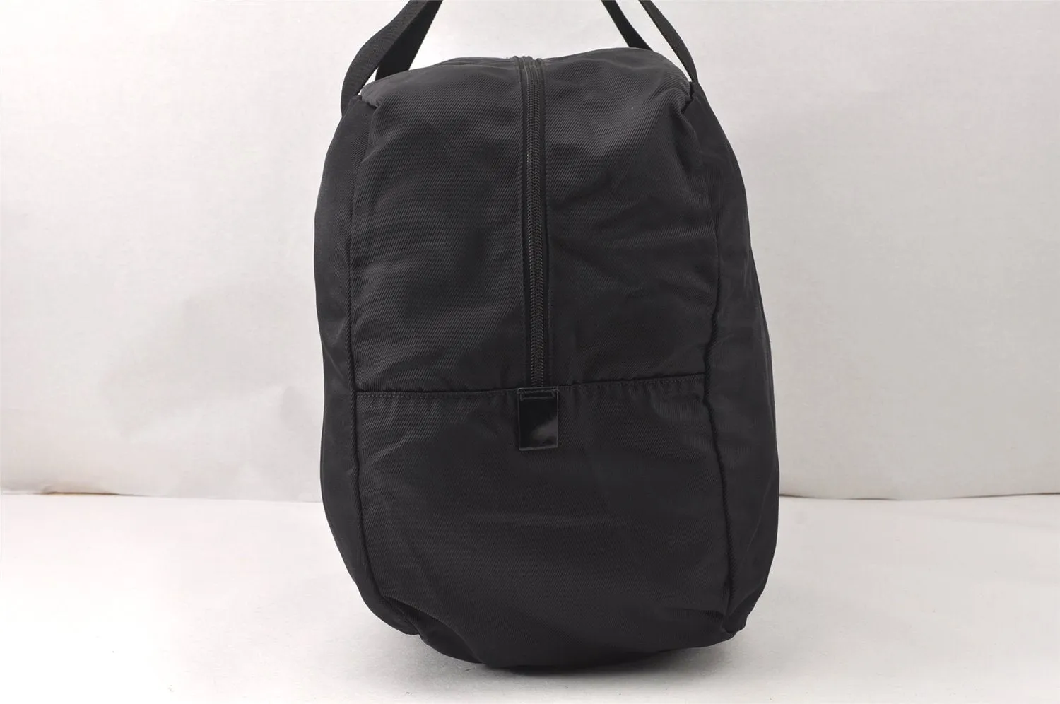 Authentic GUCCI Vintage Travel Boston Bag Nylon Enamel 0120389 Black 5148K