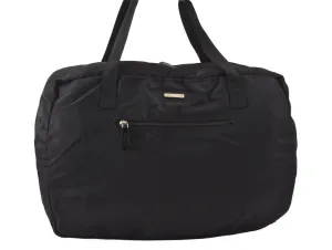 Authentic GUCCI Vintage Travel Boston Bag Nylon Enamel 0120389 Black 5148K