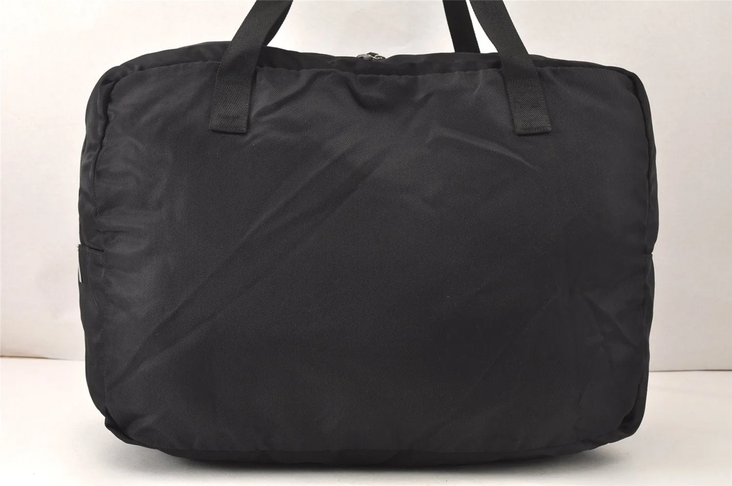 Authentic GUCCI Vintage Travel Boston Bag Nylon Enamel 0120389 Black 5148K