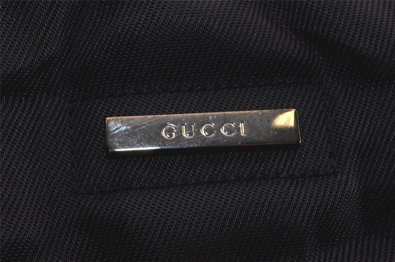 Authentic GUCCI Vintage Travel Boston Bag Nylon Enamel 0120389 Black 5148K