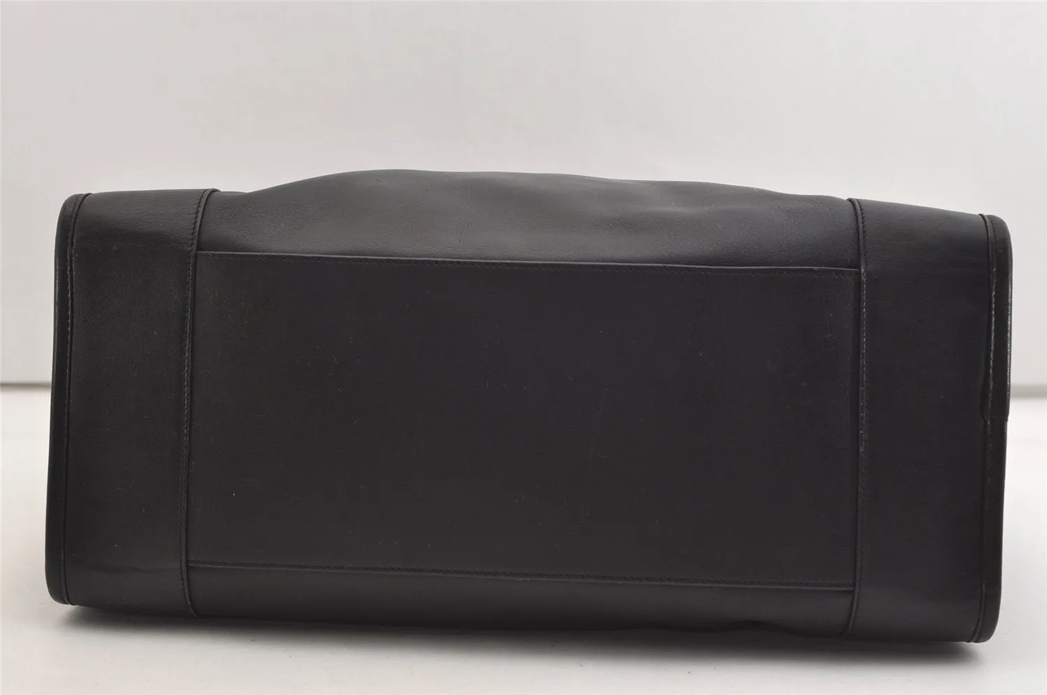 Authentic LOEWE Vintage Amazona 40 Hand Boston Bag Leather Black 5467J