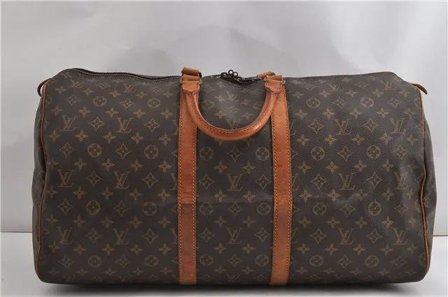 Authentic Louis Vuitton Monogram Keepall 55 Travel Boston Bag M41424 LV K4582