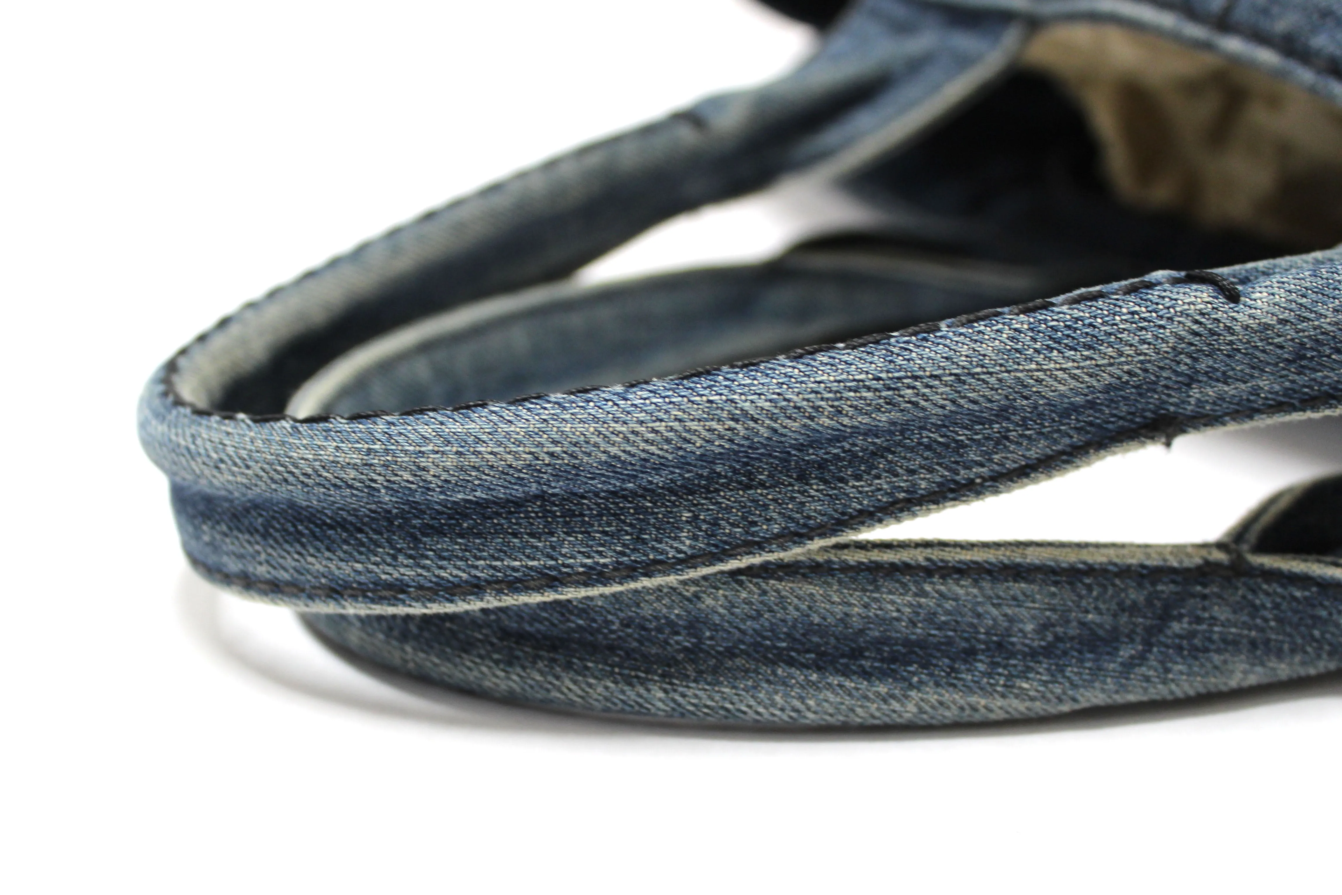 Authentic Prada Blue Large Canapa Denim Tote Handbag