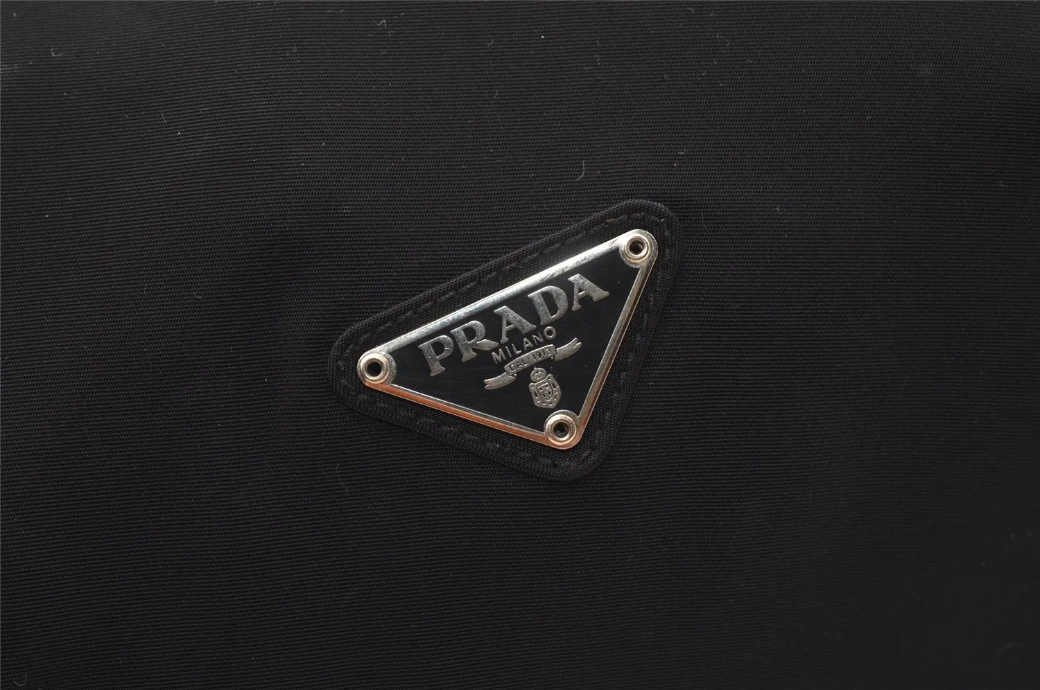 Authentic PRADA Vintage Nylon Leather 2Way Travel Boston Bag Black 1540K