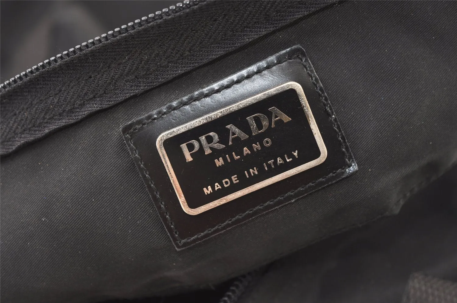 Authentic PRADA Vintage Nylon Leather 2Way Travel Boston Bag Black 1540K