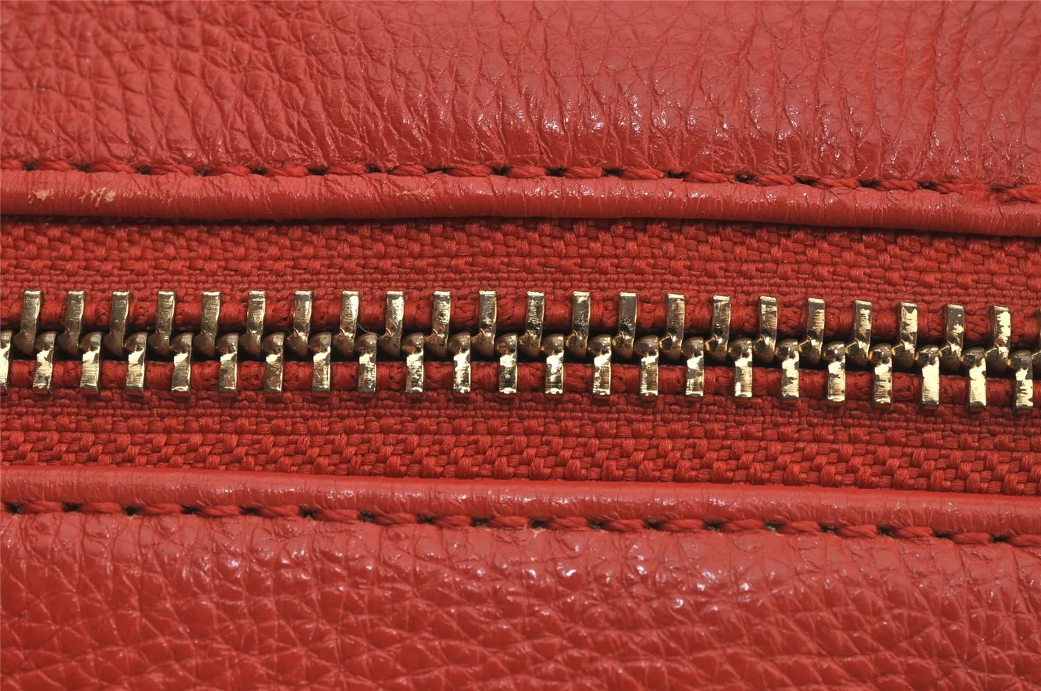 Authentic TORY BURCH Vintage Robinson Hand Boston Bag Leather Orange 6477J