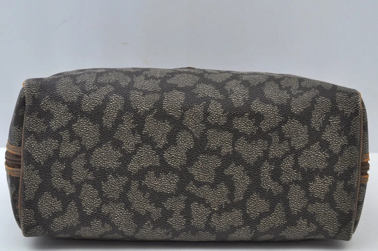 Authentic YVES SAINT LAURENT Vintage Hand Boston Bag PVC Leather Gray 3759I