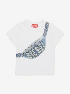 Baby Boys Crossbody Bag Print T-Shirt in White