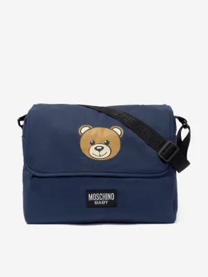 Baby Teddy Bear Logo Changing Bag in Navy (39cm)
