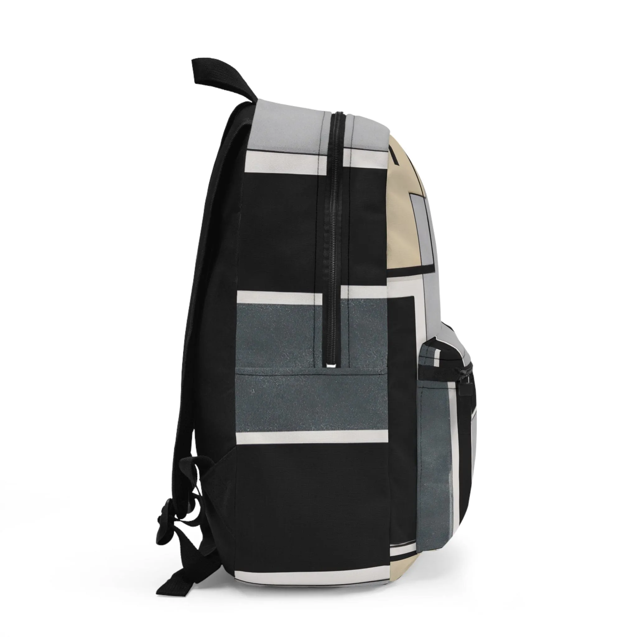 Backpack Work/school/leisure - Waterproof - Abstract Black Grey Brown Geometric Contemporary Art Shapes