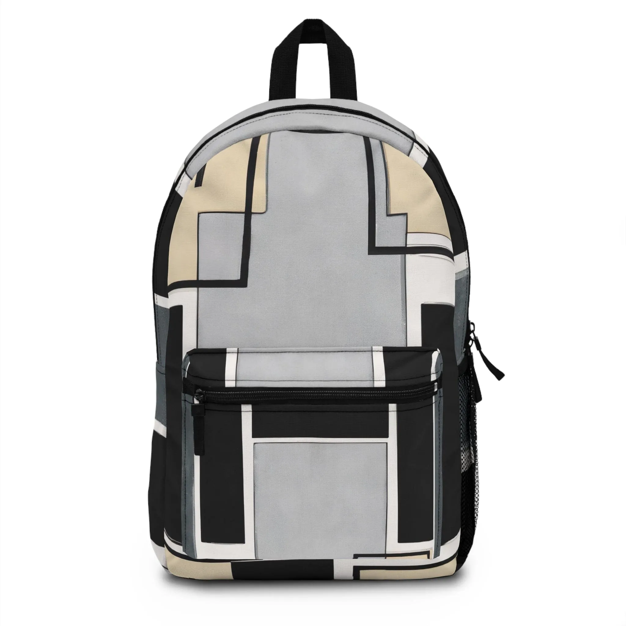 Backpack Work/school/leisure - Waterproof - Abstract Black Grey Brown Geometric Contemporary Art Shapes