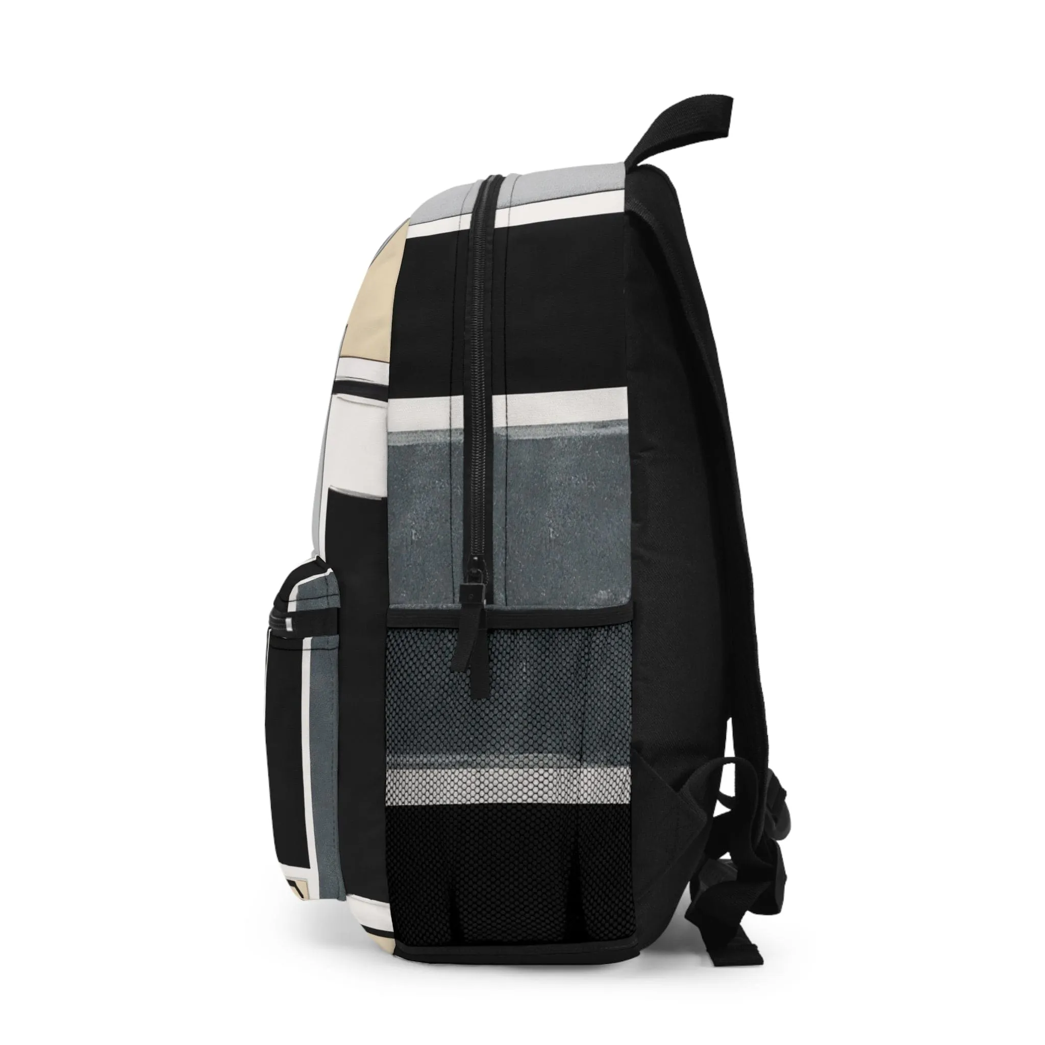 Backpack Work/school/leisure - Waterproof - Abstract Black Grey Brown Geometric Contemporary Art Shapes