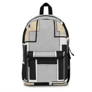Backpack Work/school/leisure - Waterproof - Abstract Black Grey Brown Geometric Contemporary Art Shapes