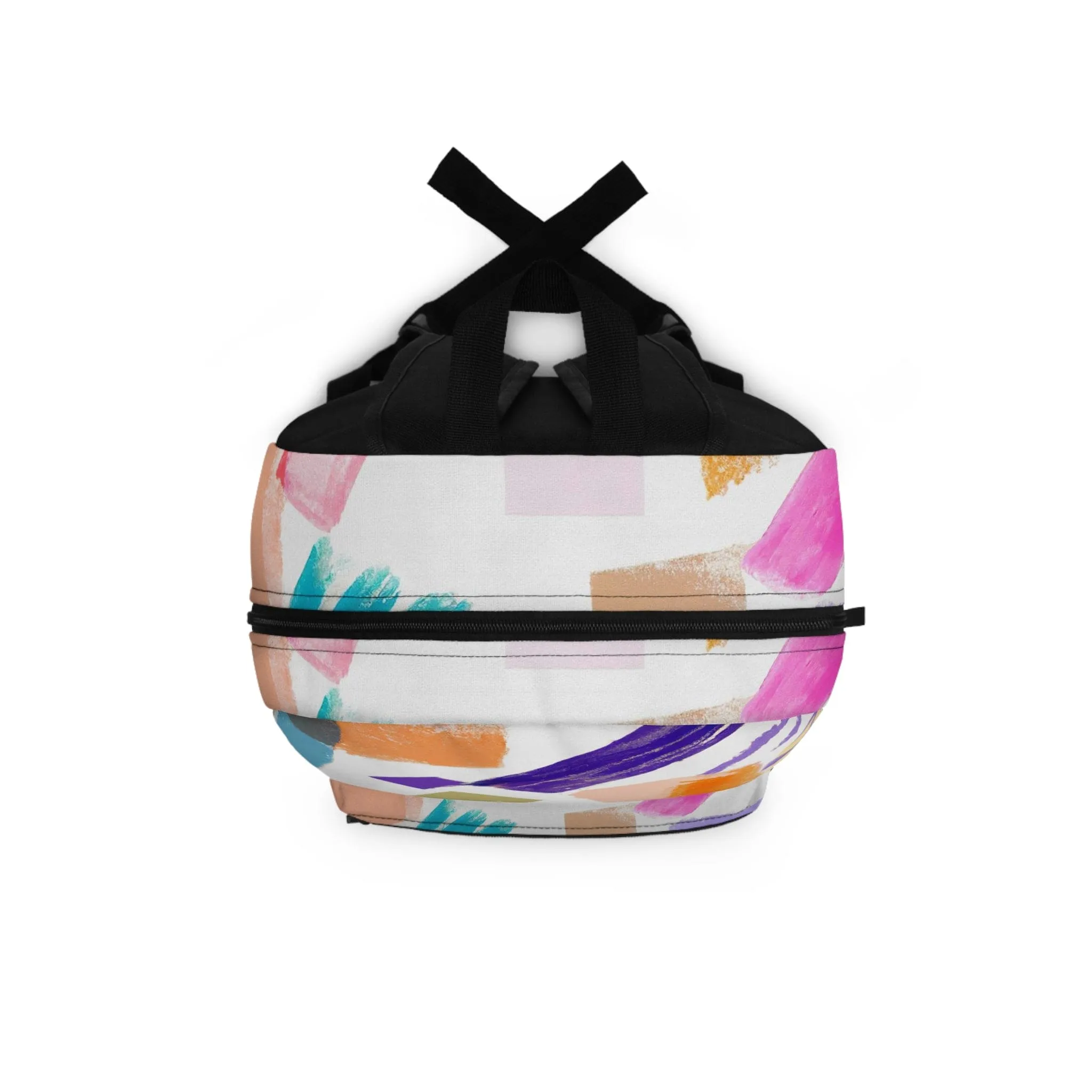 Backpack Work/school/leisure - Waterproof - Multicolor Pastel Geometric Brush Stroke Pattern