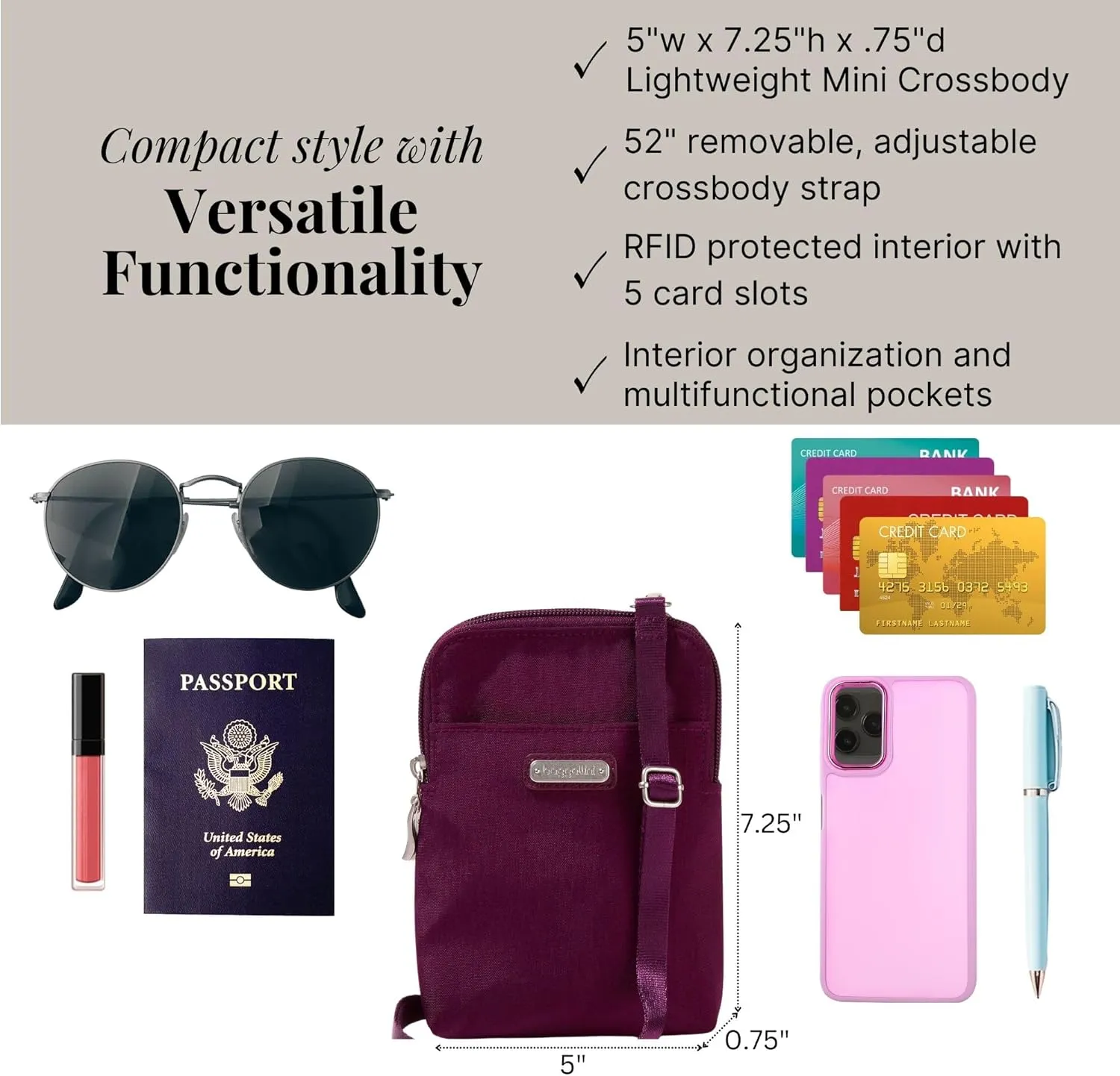 Baggallini Take Two RFID Bryant Crossbody