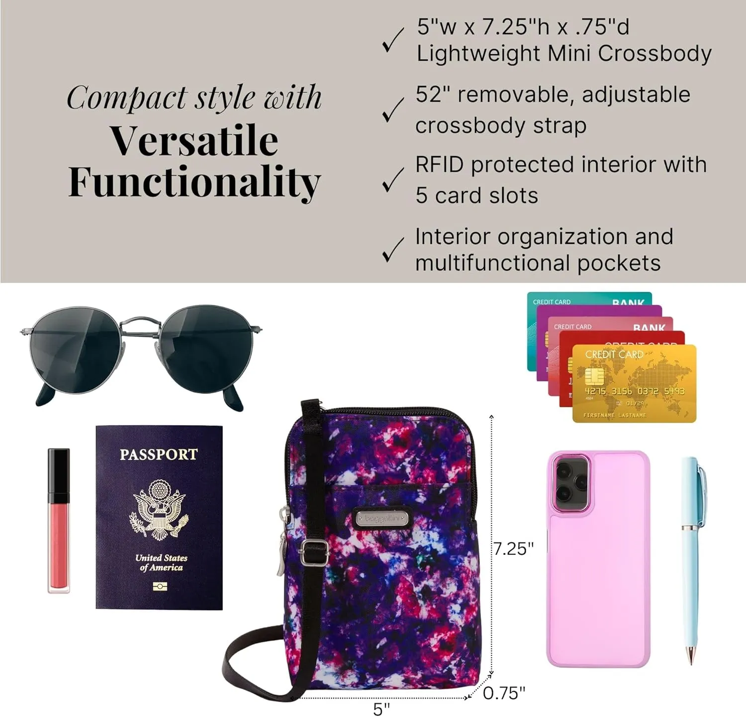 Baggallini Take Two RFID Bryant Crossbody