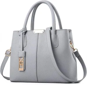 Beach Tote Bag 4 Packet Leather Solid Color Handbags Shoulder Bags Crossbody Hobo Bags Card Purse Work Travel Essential J