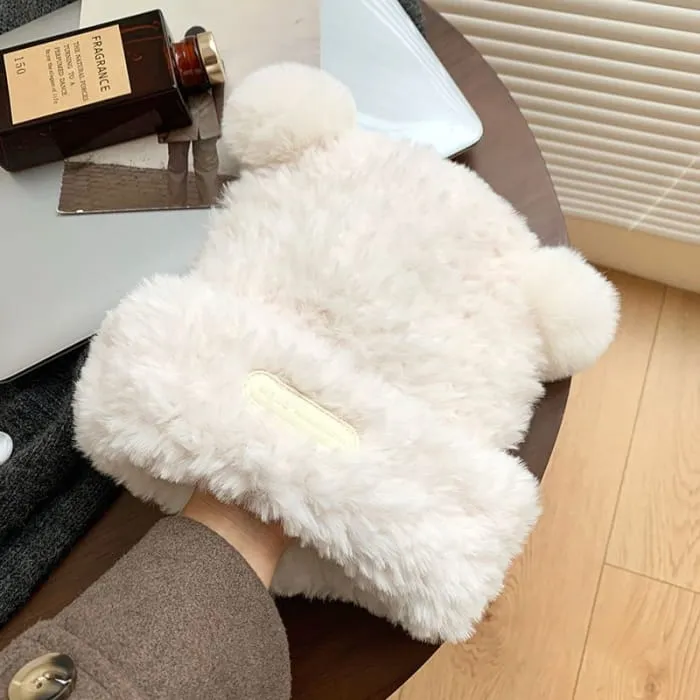 Bear Ear Fluffy Beanie