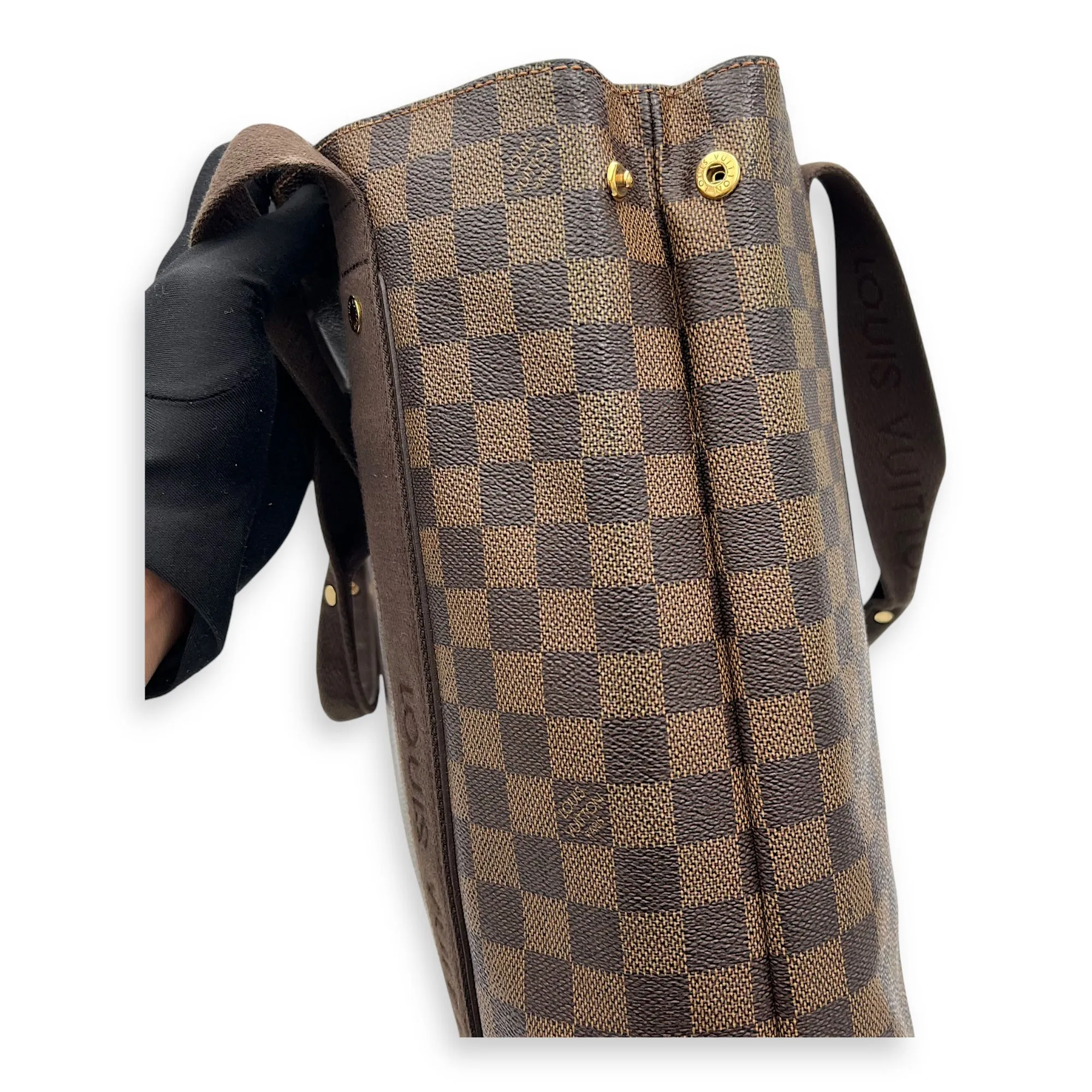 Beaubourg Tote Bag Brown in Coated Canvas, Gold hardware