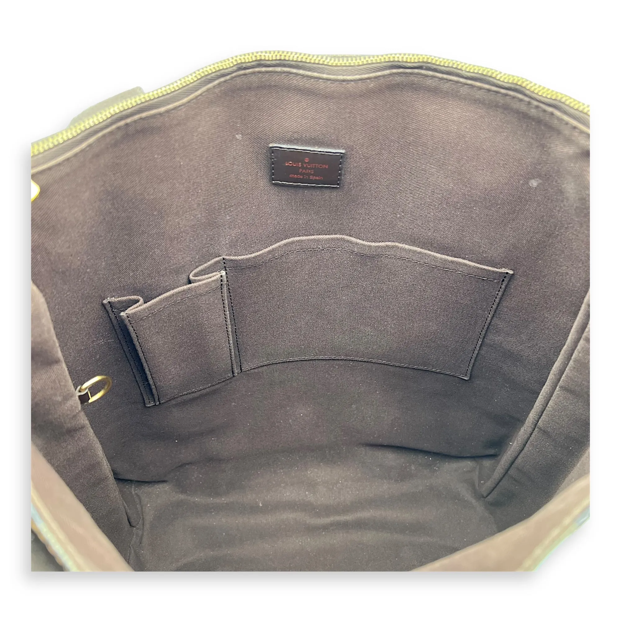 Beaubourg Tote Bag Brown in Coated Canvas, Gold hardware