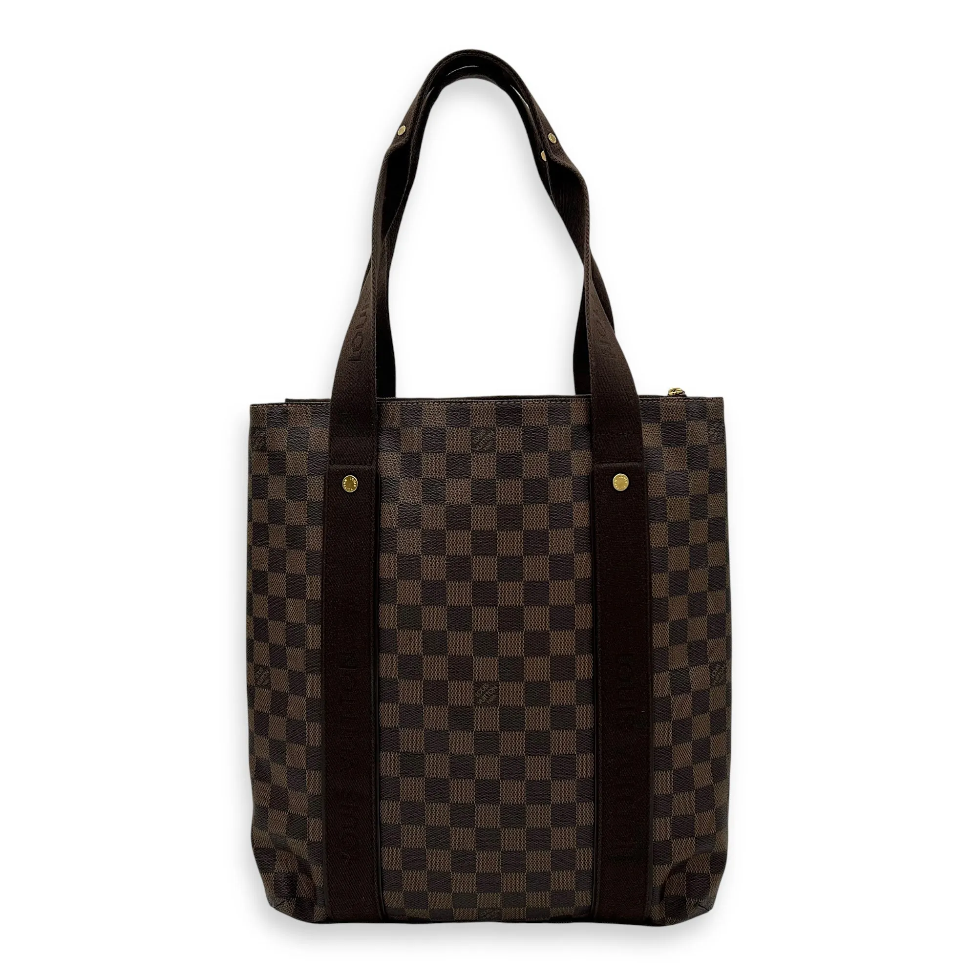 Beaubourg Tote Bag Brown in Coated Canvas, Gold hardware