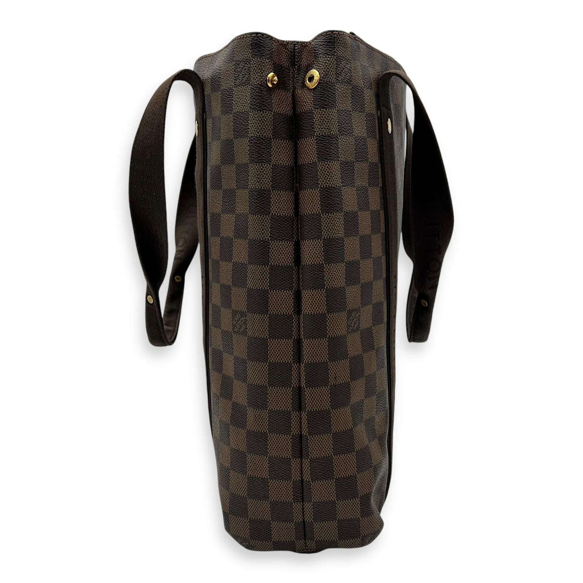 Beaubourg Tote Bag Brown in Coated Canvas, Gold hardware
