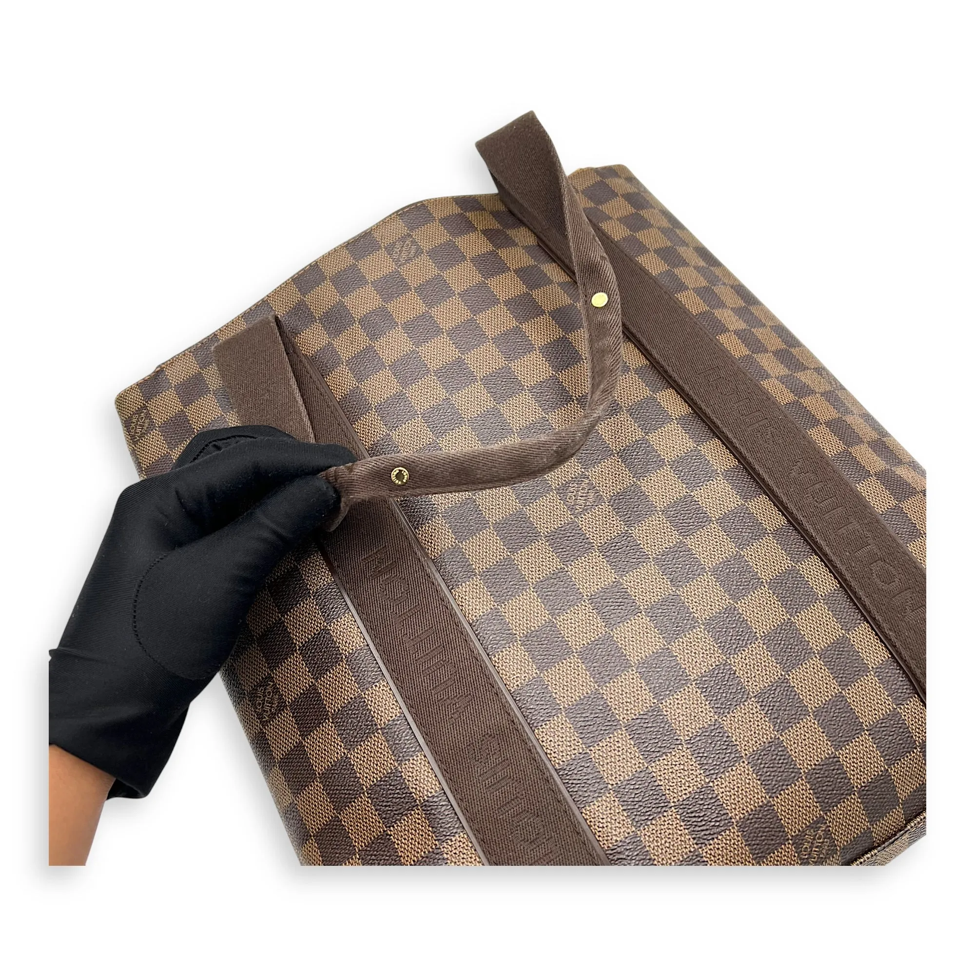 Beaubourg Tote Bag Brown in Coated Canvas, Gold hardware