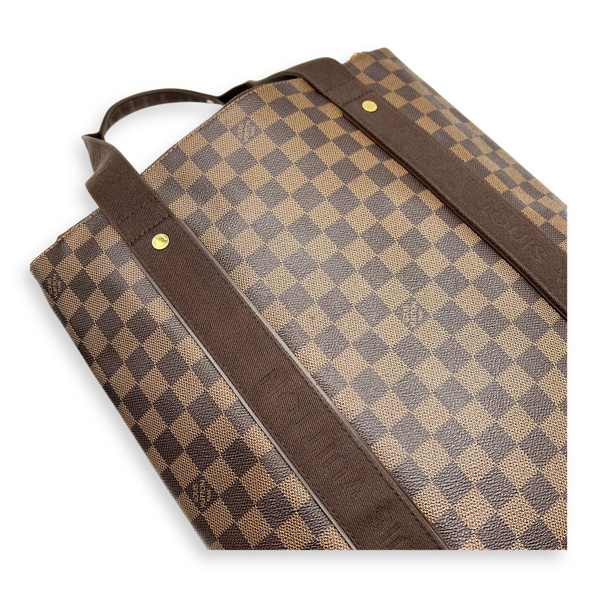 Beaubourg Tote Bag Brown in Coated Canvas, Gold hardware