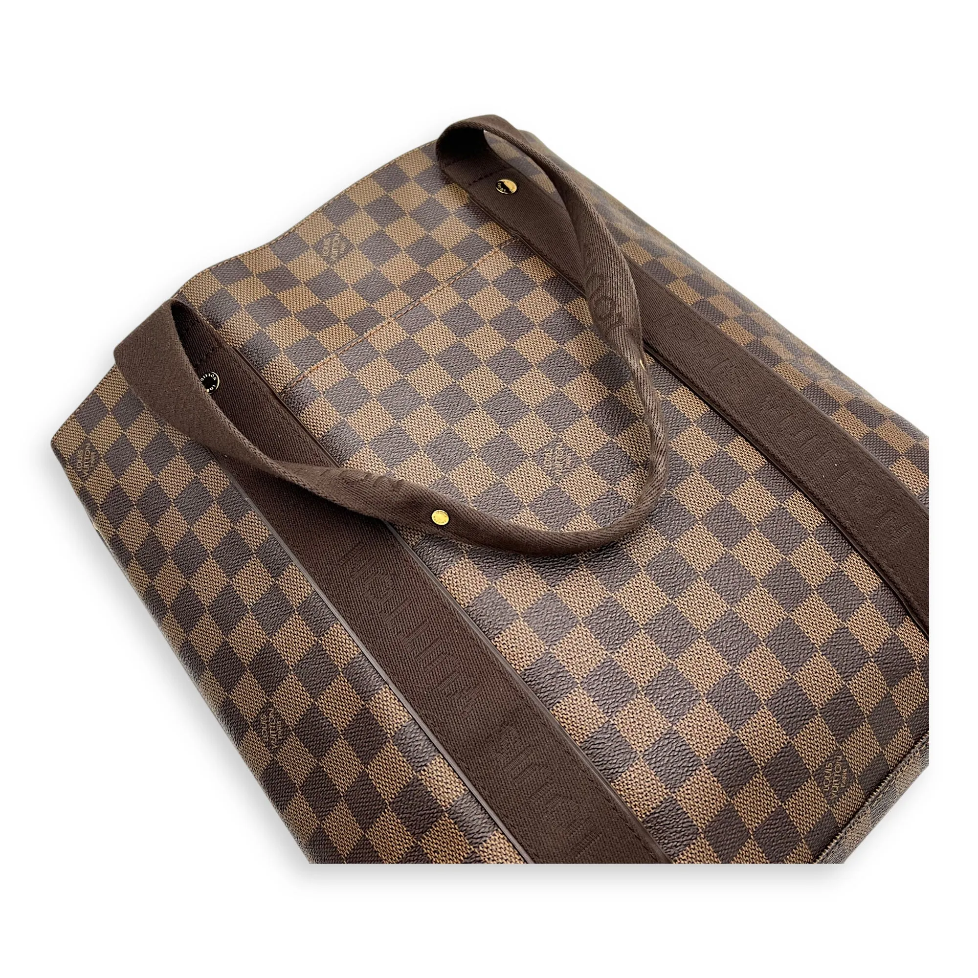 Beaubourg Tote Bag Brown in Coated Canvas, Gold hardware