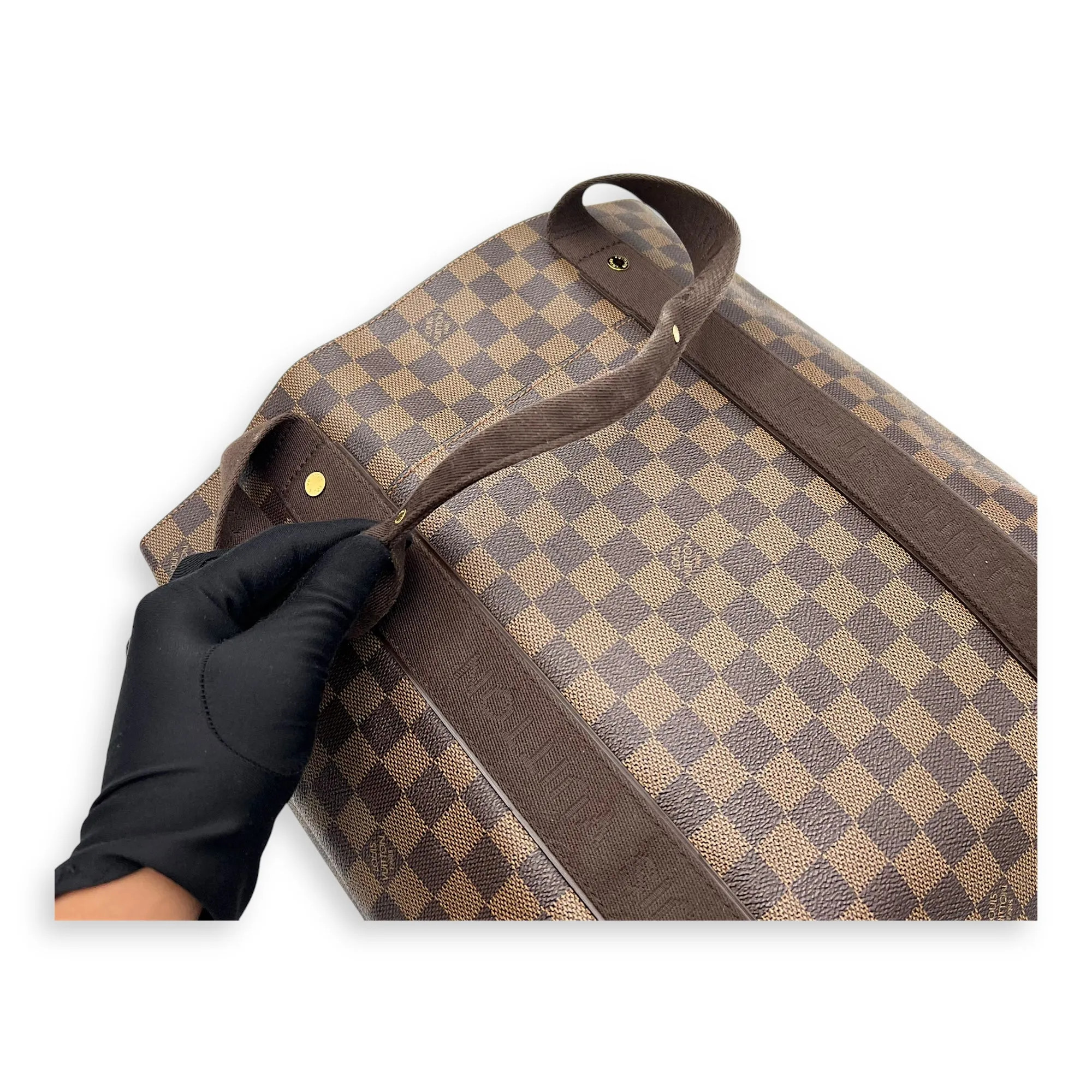 Beaubourg Tote Bag Brown in Coated Canvas, Gold hardware