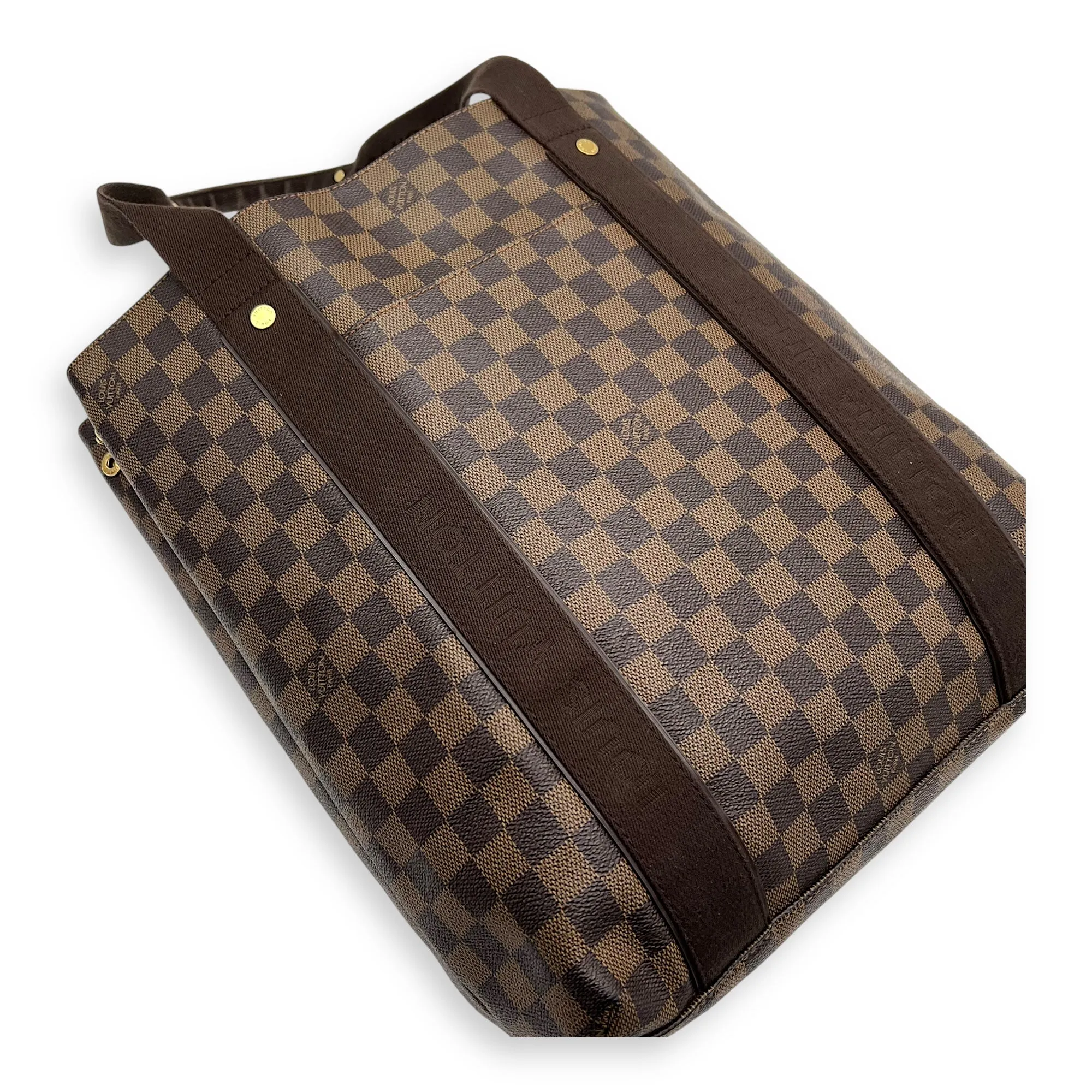 Beaubourg Tote Bag Brown in Coated Canvas, Gold hardware