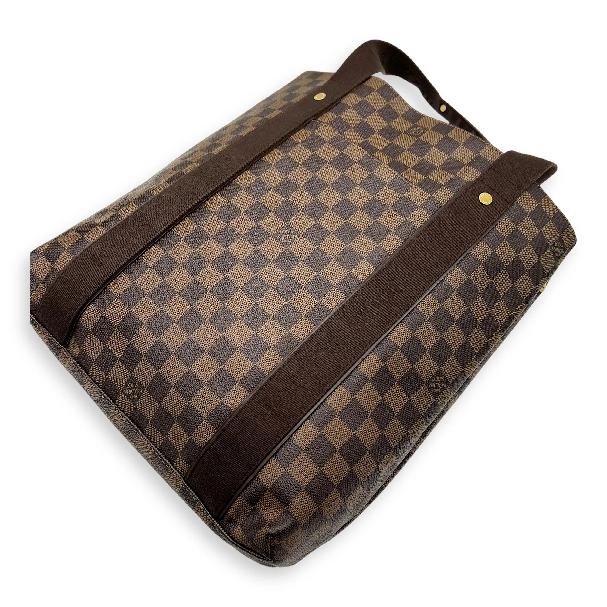 Beaubourg Tote Bag Brown in Coated Canvas, Gold hardware