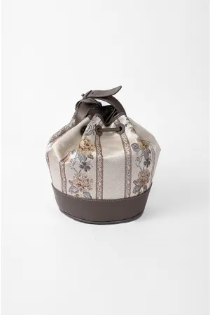 Begonia Grey Leather Bucket Bag