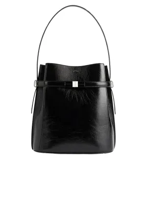 Belted Naplack Bucket Bag