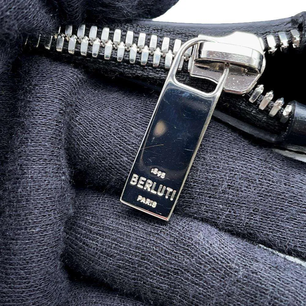 Berluti Passenger Tote Bag Black PVC Coated Canvas Leather